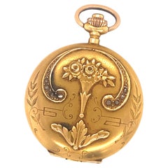 Antique Art Nouveau Ladies Girard- Perragux 18K Gold Pendant Watch