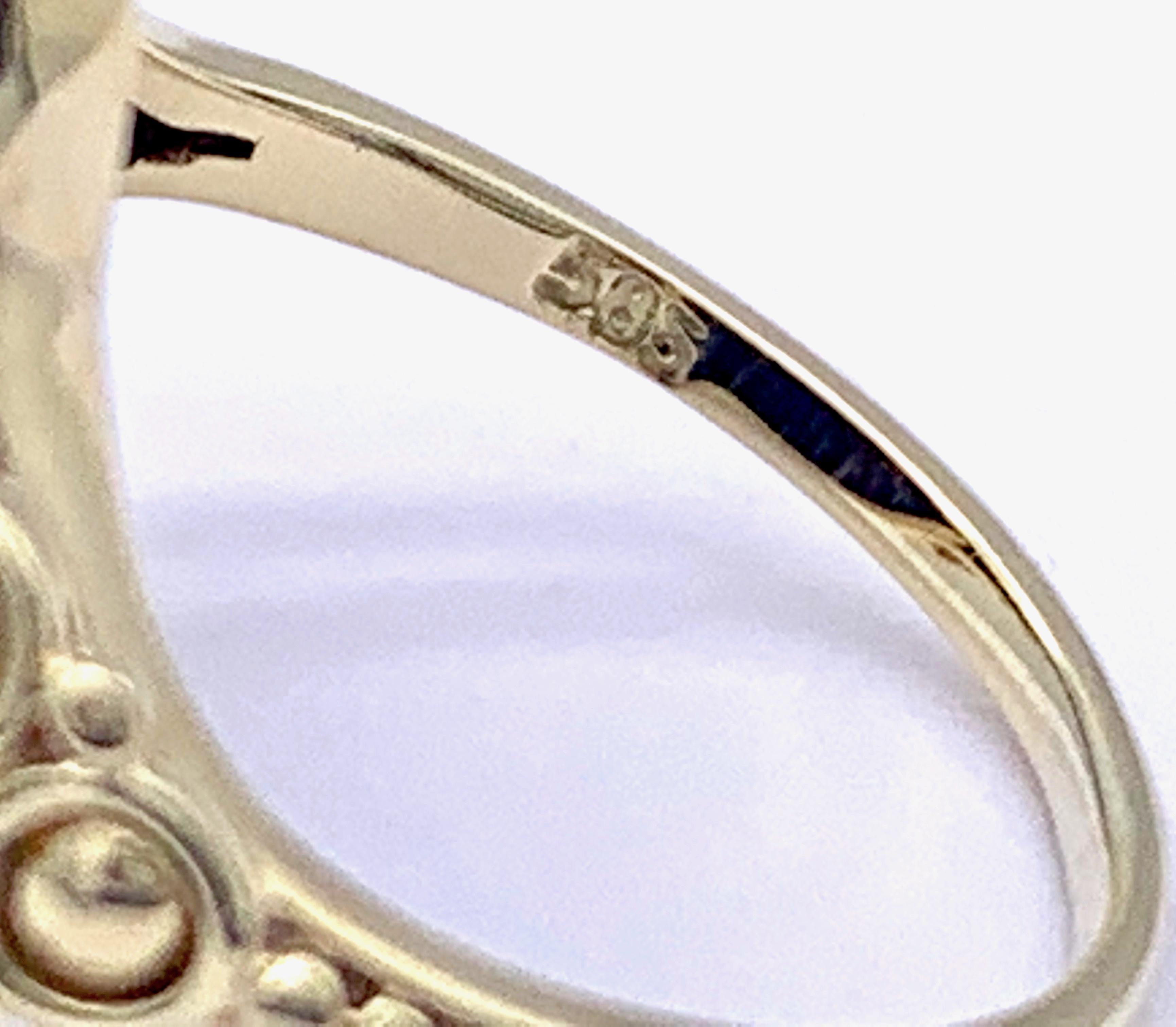 Antique Art Nouveau Lapis Lazuli Gold Signet Ring 2