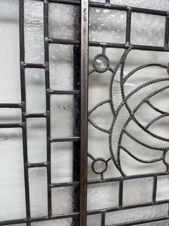 Antique Art Nouveau Leaded and Beveled Glass Windo
