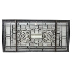 Antique Art Nouveau Leaded and Beveled Glass Windo
