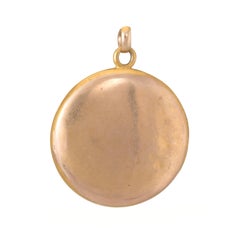 Antique Art Nouveau Locket Vintage 10 Karat Yellow Gold Flower Pendant
