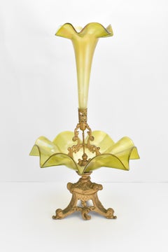 Antique Art Nouveau Loetz Bohemian Art Galss Centerpiece, Epergne, 19th Century