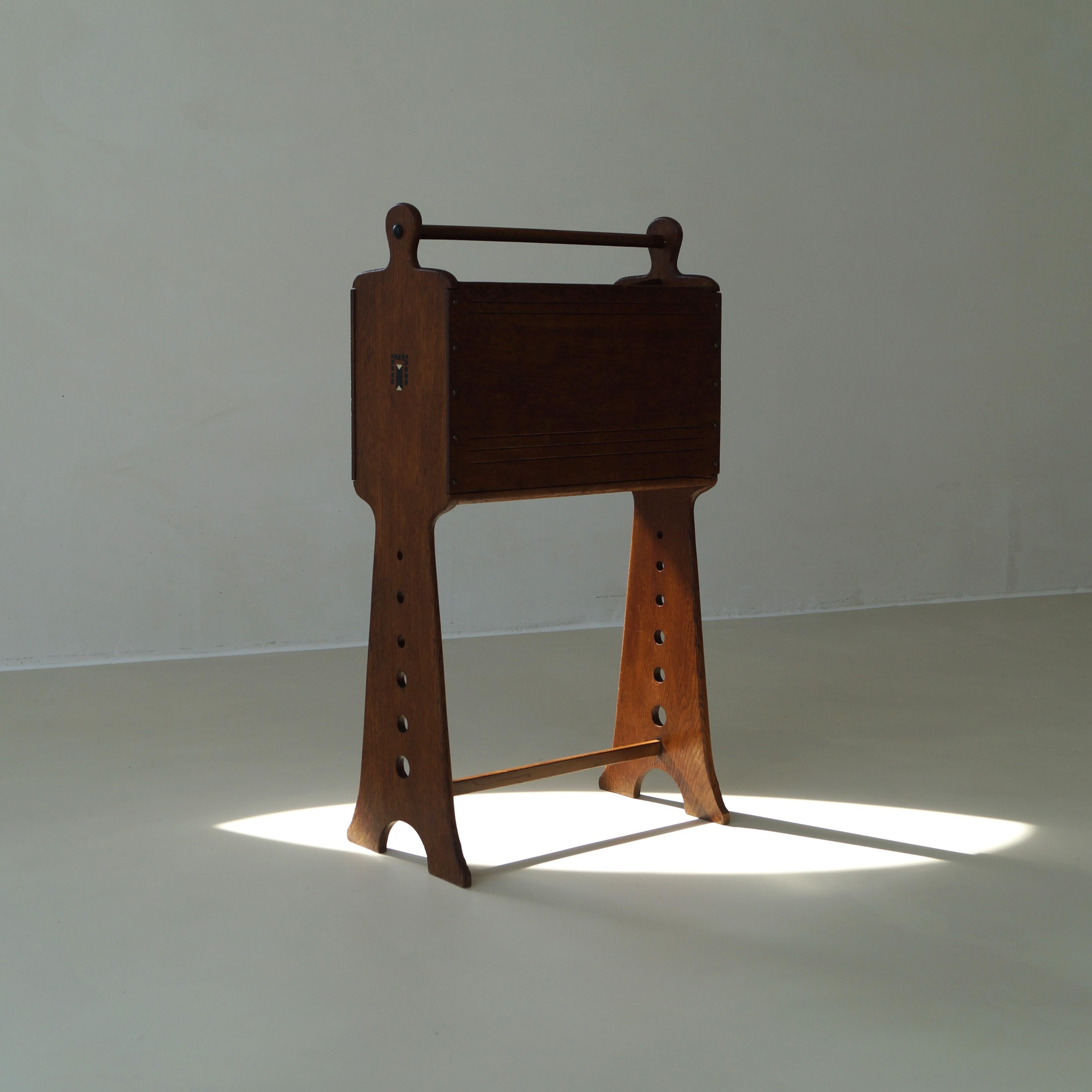 Bone Dutch 'Nieuwe Kunst' Magazine Stand by Jac. van den Bosch, Netherlands, c. 1905 For Sale
