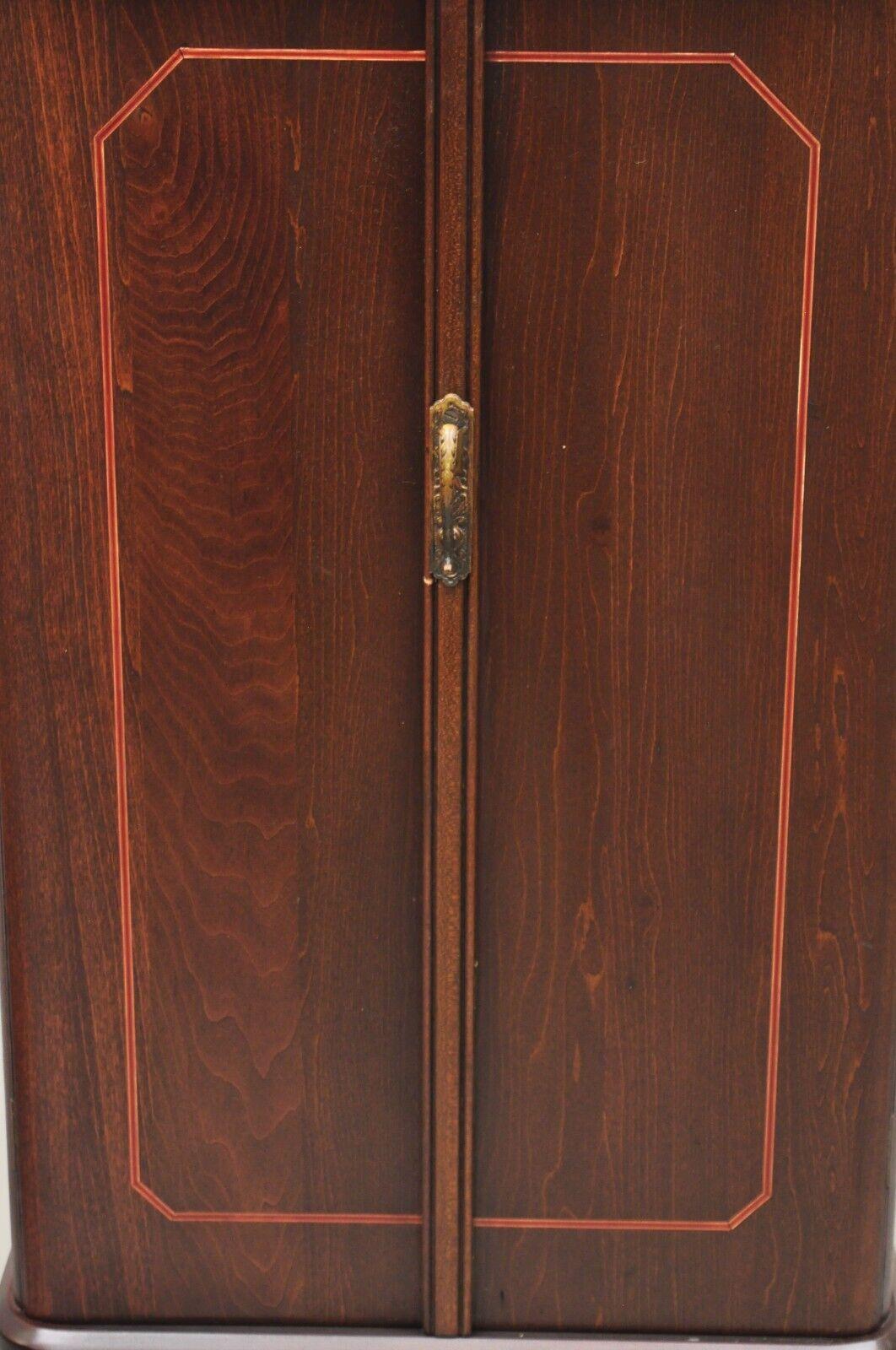 Antique Art Nouveau Mahogany 2 Door Sheet Music Cabinet with Inlay In Good Condition In Philadelphia, PA