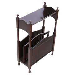 Antiquité Art Nouveau Mahogany Bookcase - Quality Book Trough Magazine Stand C1920