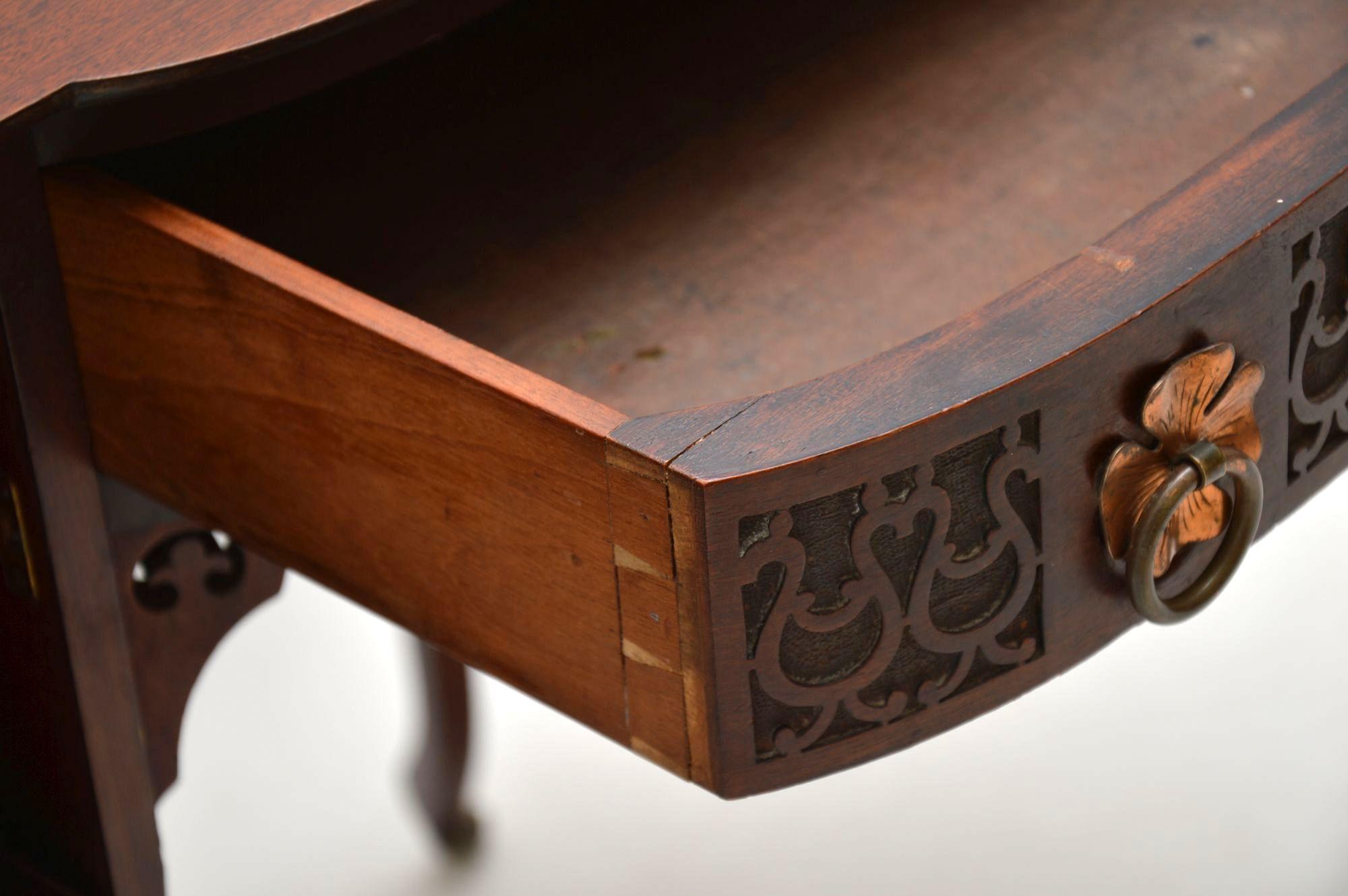 Antique Art Nouveau Mahogany Desk or Dressing Table 1
