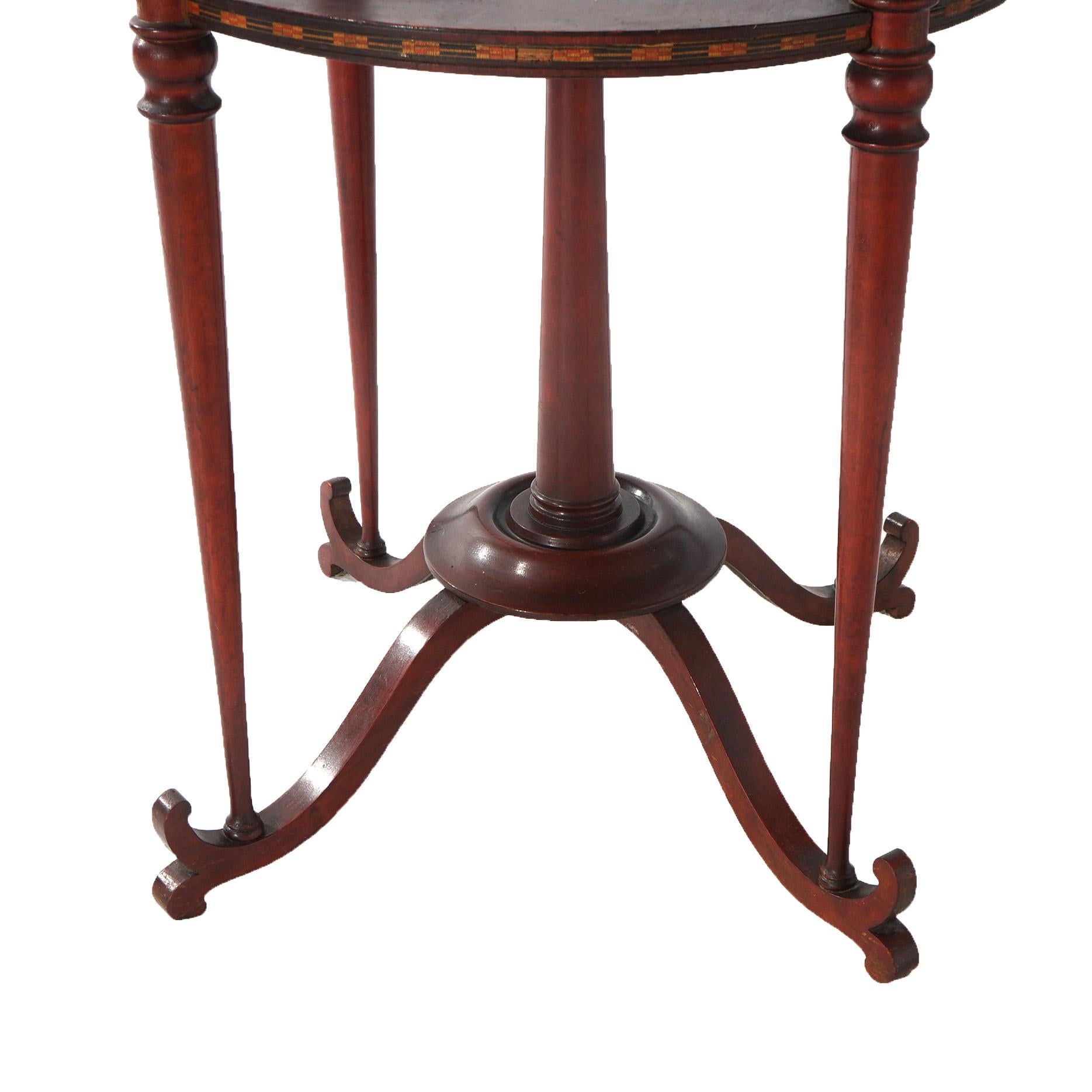 Antico supporto in mogano Art Nouveau con intarsio in madreperla C1920 in vendita 3