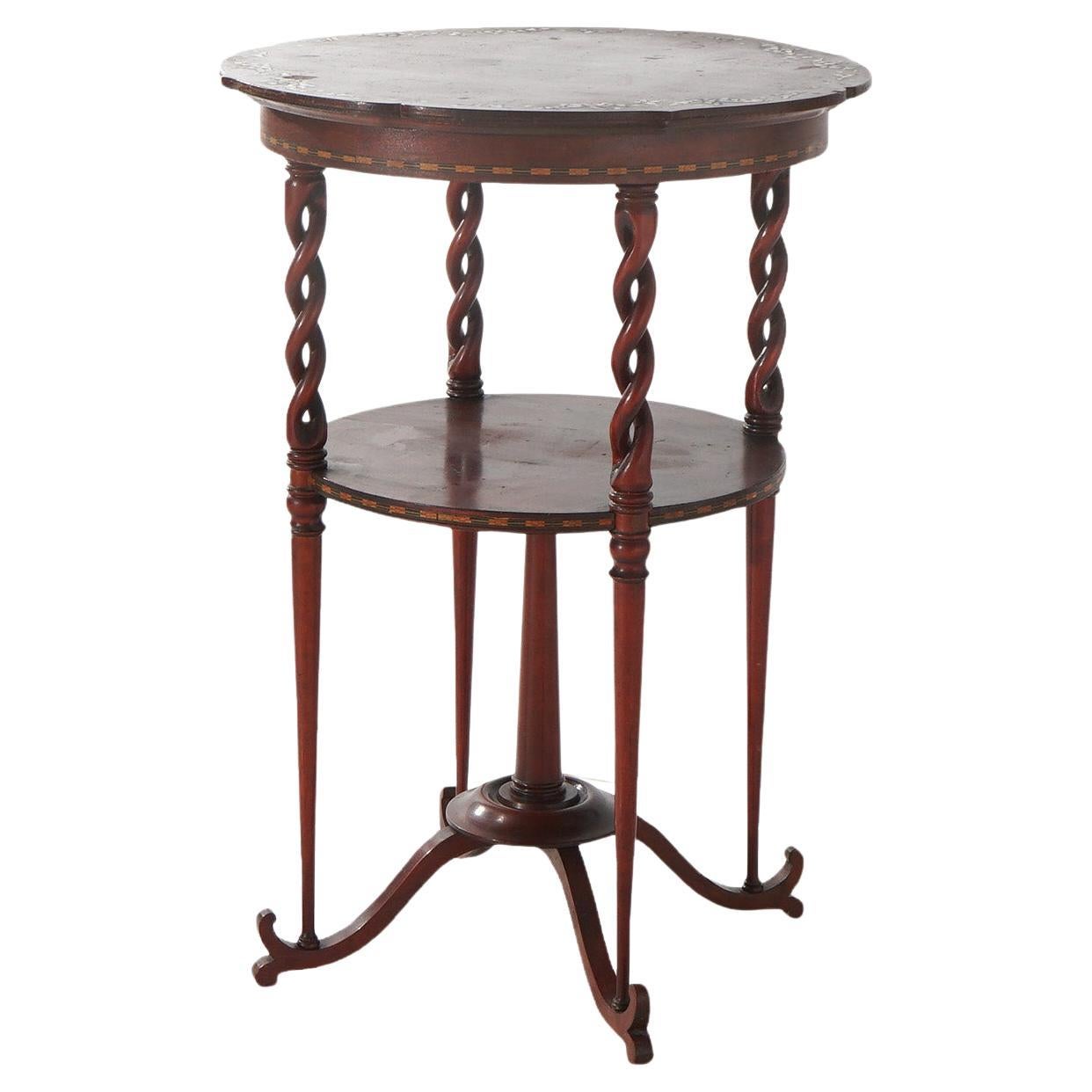 Stand ancien en acajou Art Nouveau avec incrustation de nacre C1920