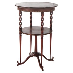 Antiguo soporte lateral Art Nouveau de caoba con incrustaciones de nácar C1920