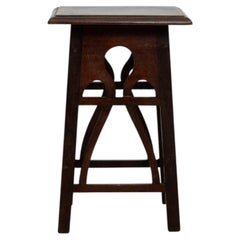Antique Art Nouveau Mahogany Stool, French Design, 1910s