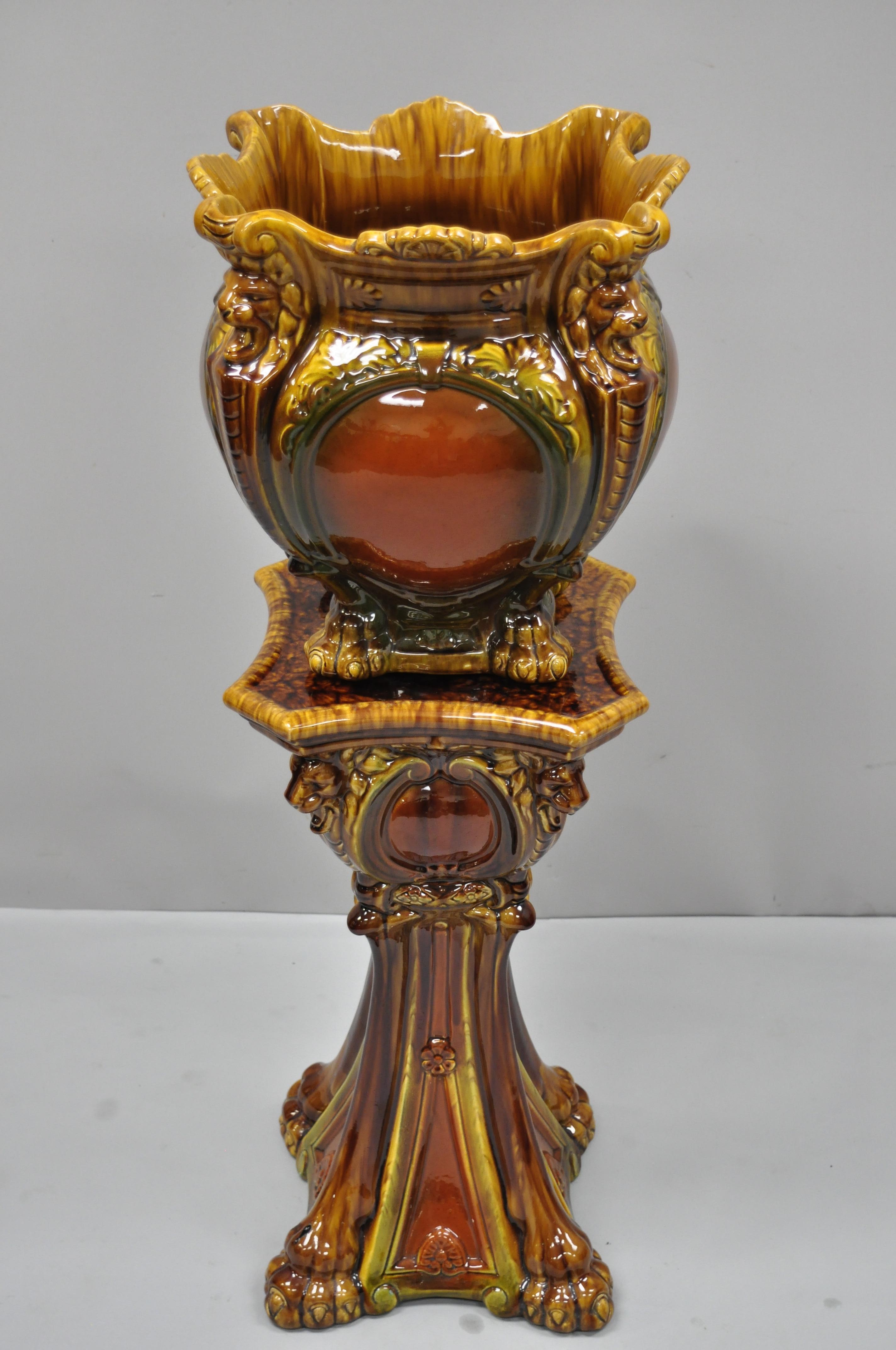 antique jardiniere and pedestal