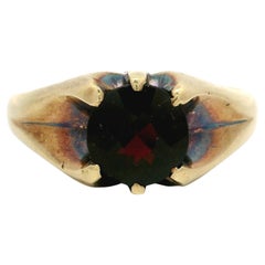 Antico anello da uomo in oro giallo massiccio con granato solitario Gypsy Belcher