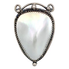 Antiguo Art Nouveau Madreperla Broche Silber Colgante