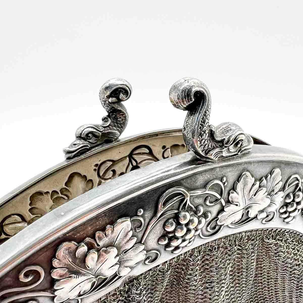 Antike Art Nouveau Mythische Fisch Kettenhemd Geldbörse 1900er Jahre im Angebot 4