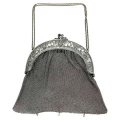 Antique Art Nouveau Mythical Fish Chainmail Purse 1900s