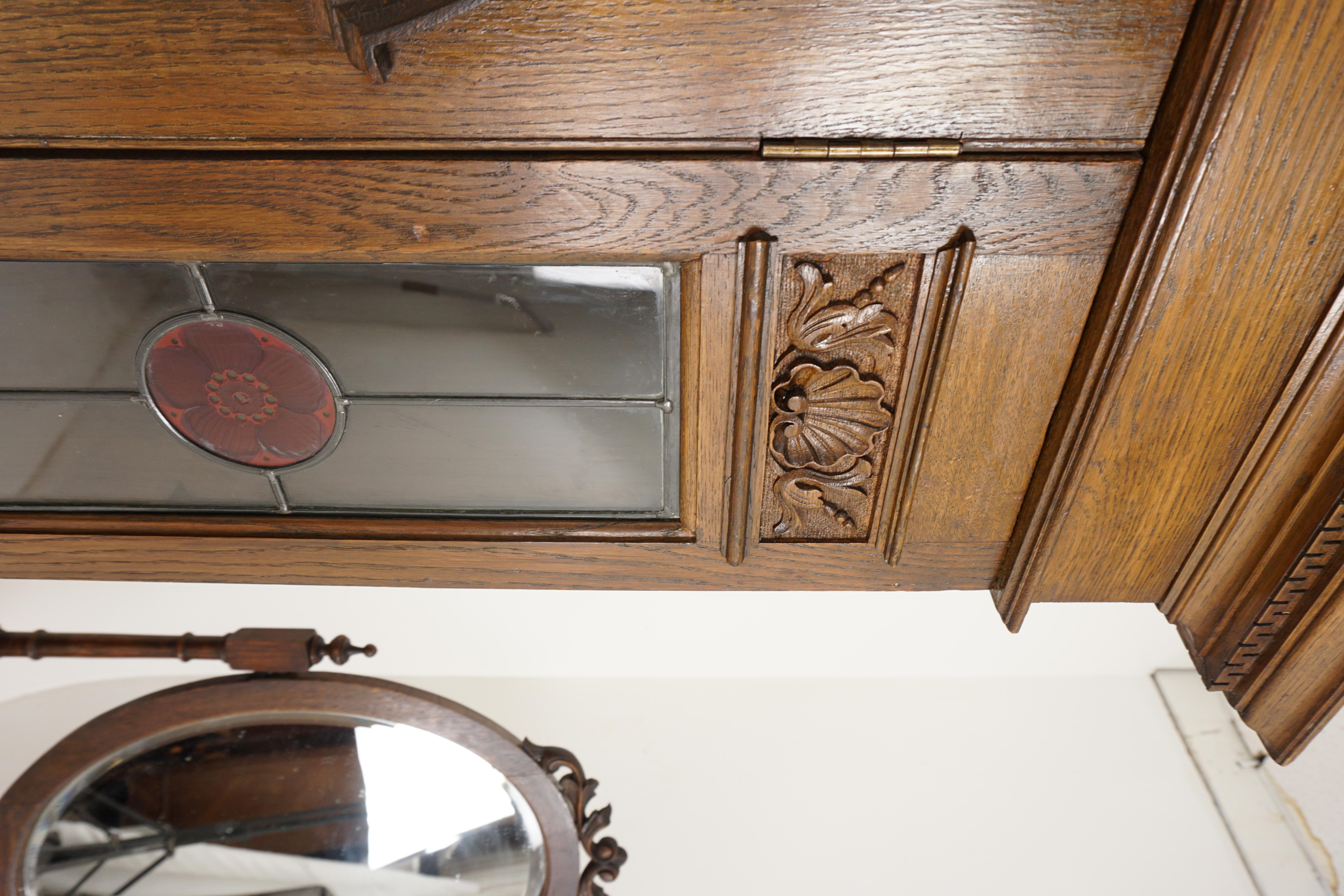 Early 20th Century Antique Art Nouveau Oak 3 Piece Bedroom Suite, Scotland 1910, B2628