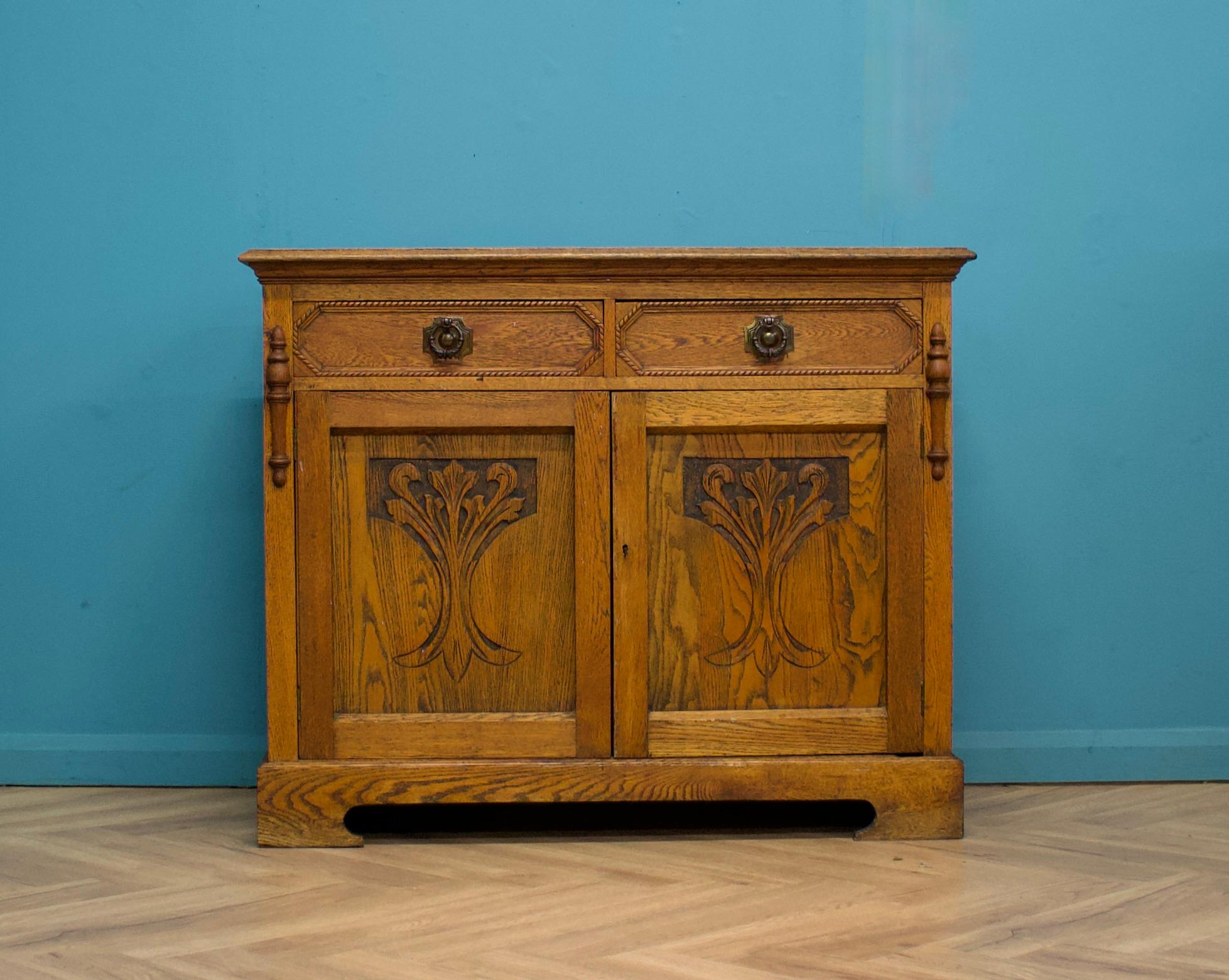 Art Deco Antique Art Nouveau Oak Sideboard, 1900s