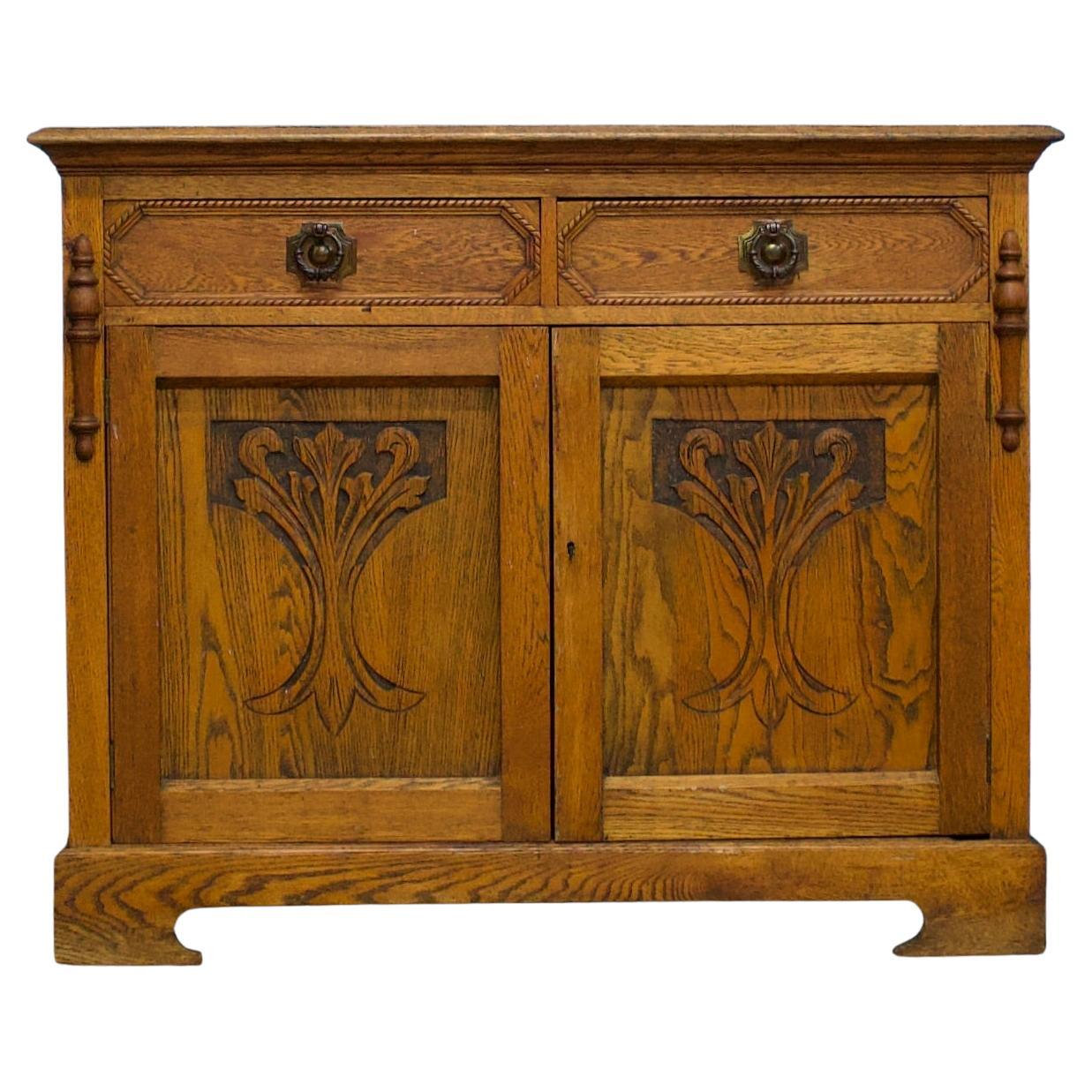 Credenza antica in stile liberty in Oak, 1900