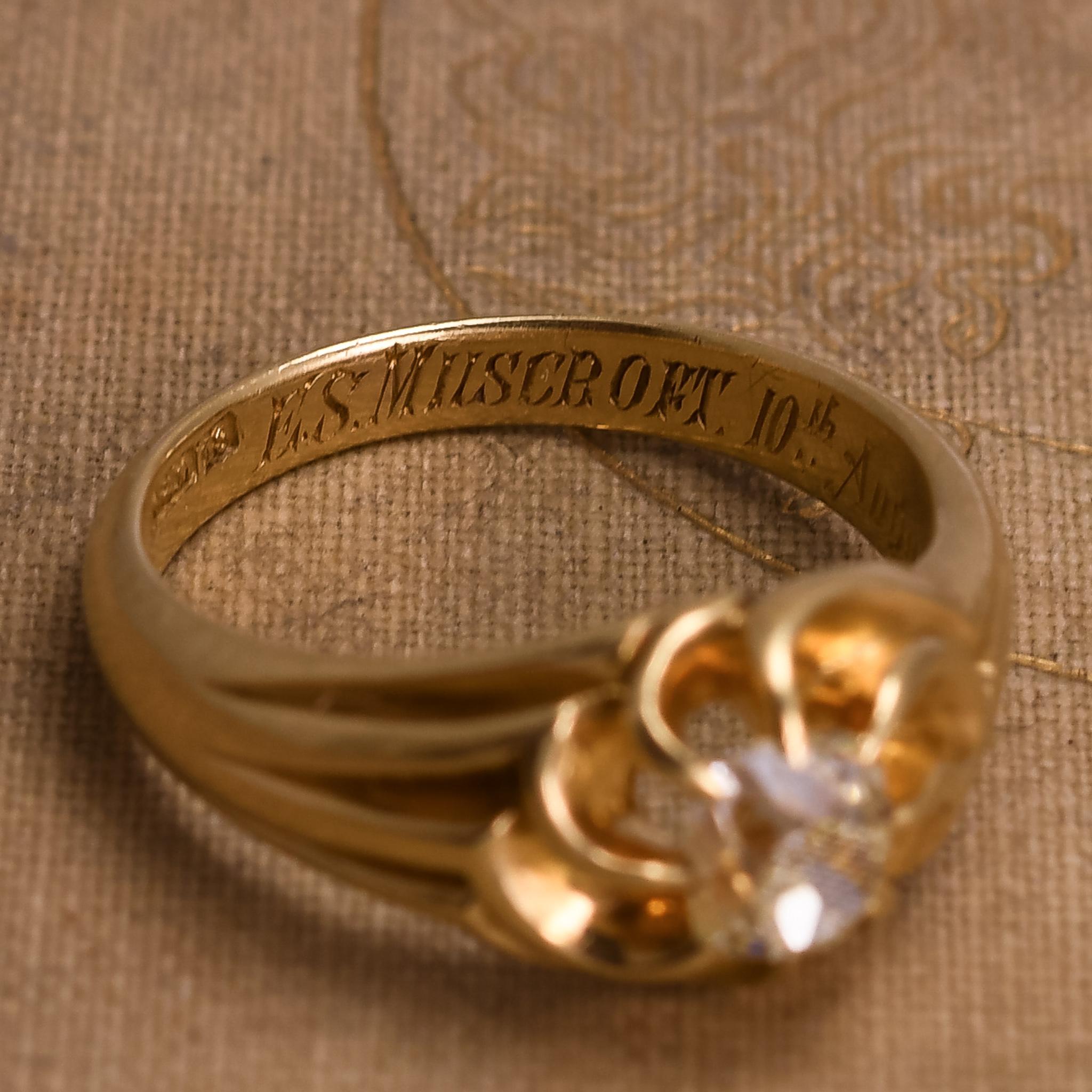 Antique Art Nouveau OMC Diamond Swirled Gypsy Ring 5