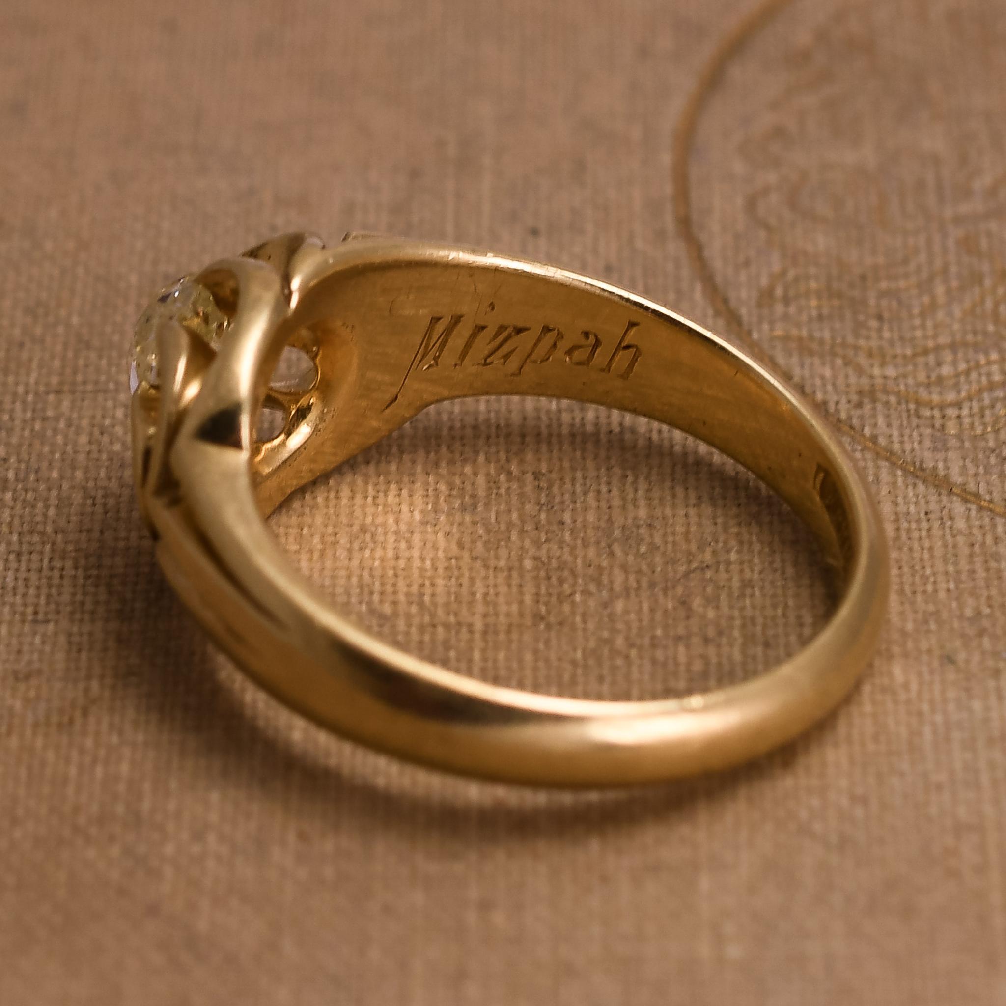 Antique Art Nouveau OMC Diamond Swirled Gypsy Ring 3