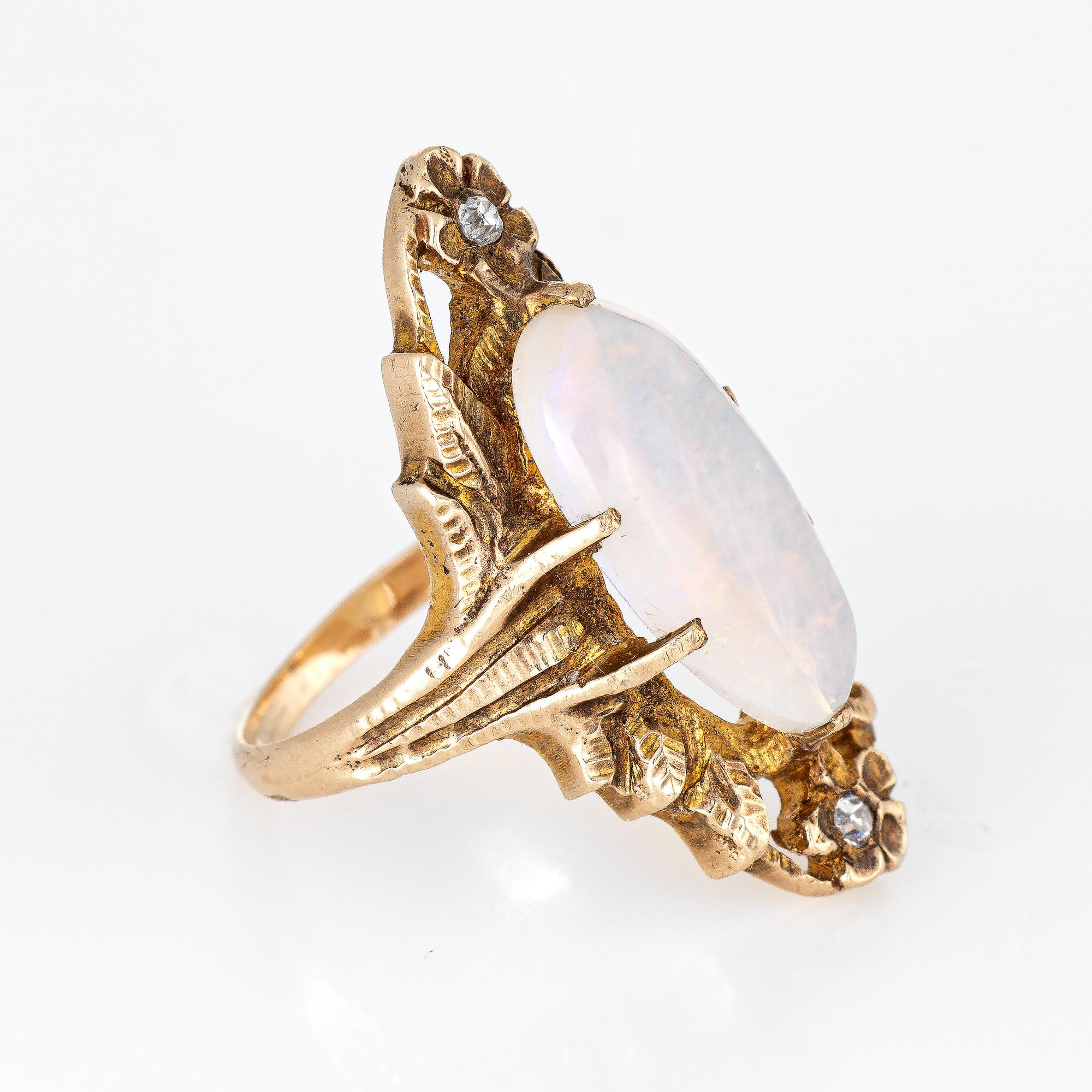 art nouveau opal ring