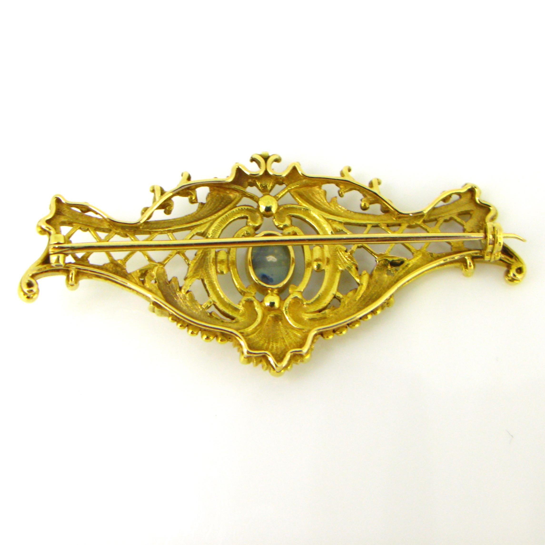 Antique Art Nouveau Opal Yellow Gold Brooch In Good Condition In London, GB