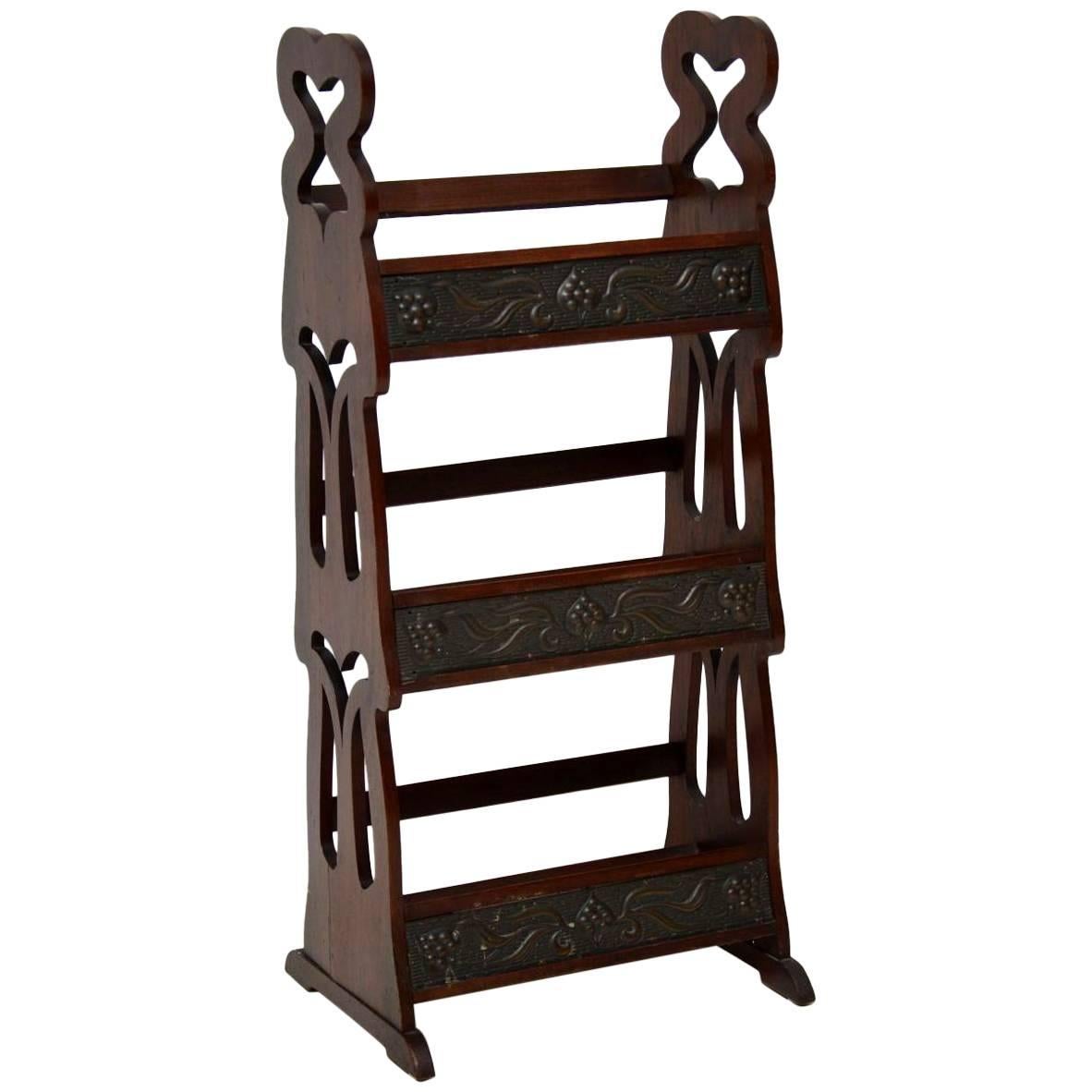 Antique Art Nouveau Open Bookcase