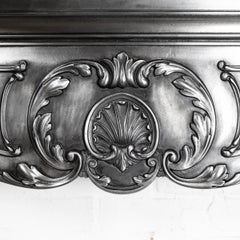 Antique Art Nouveau Ornate Polished Cast Iron Fireplace Surround