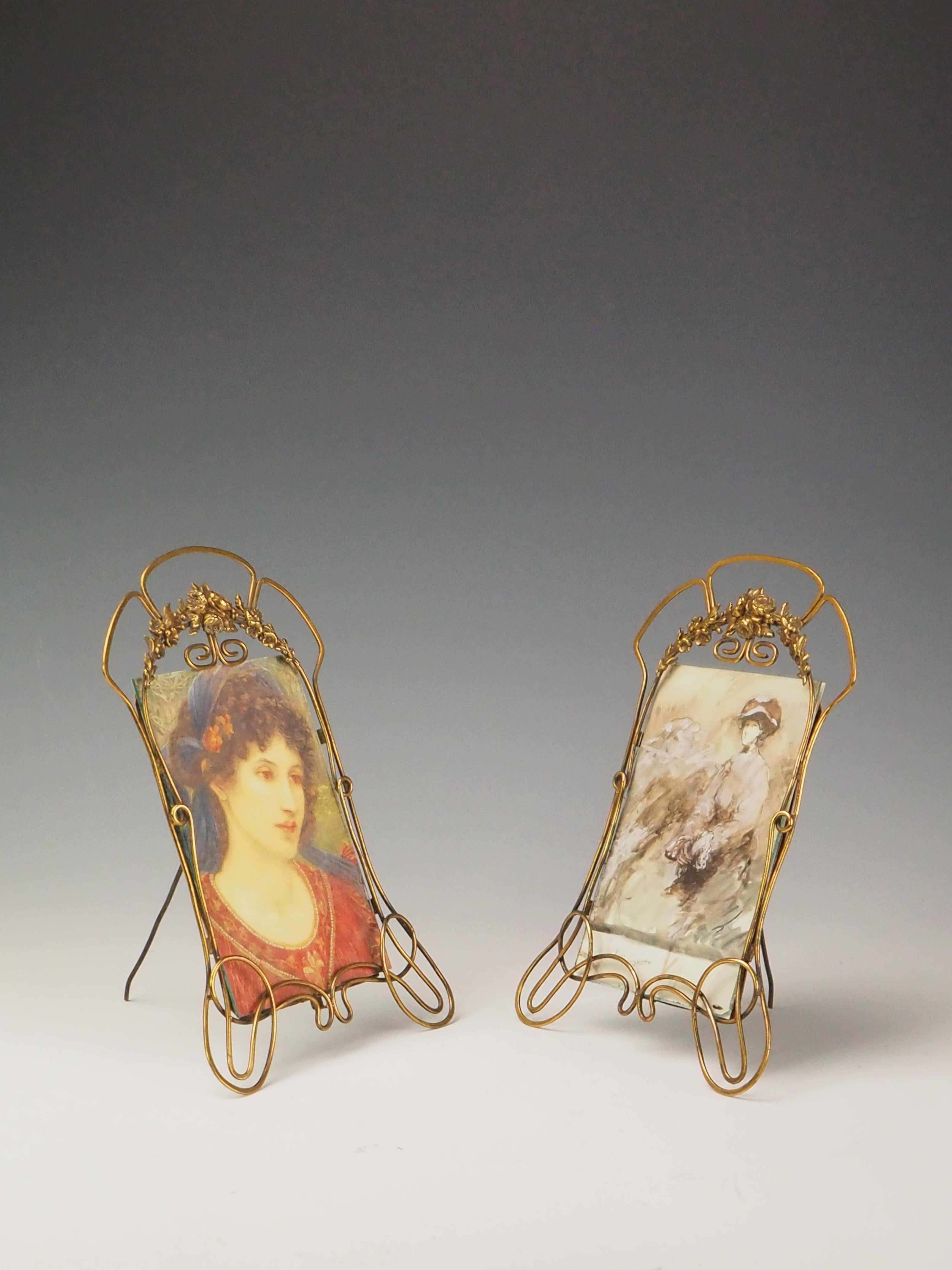 19th Century Antique Art Nouveau Pair of Photo Frames – Elegant Décor & History For Sale