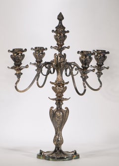 Antique Art Nouveau Pairpoint Large Silver Plated Candelabra. 1880s-1900s