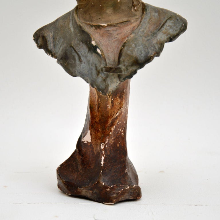 Antique Art Nouveau Plaster Bust by Hochock For Sale at 1stDibs