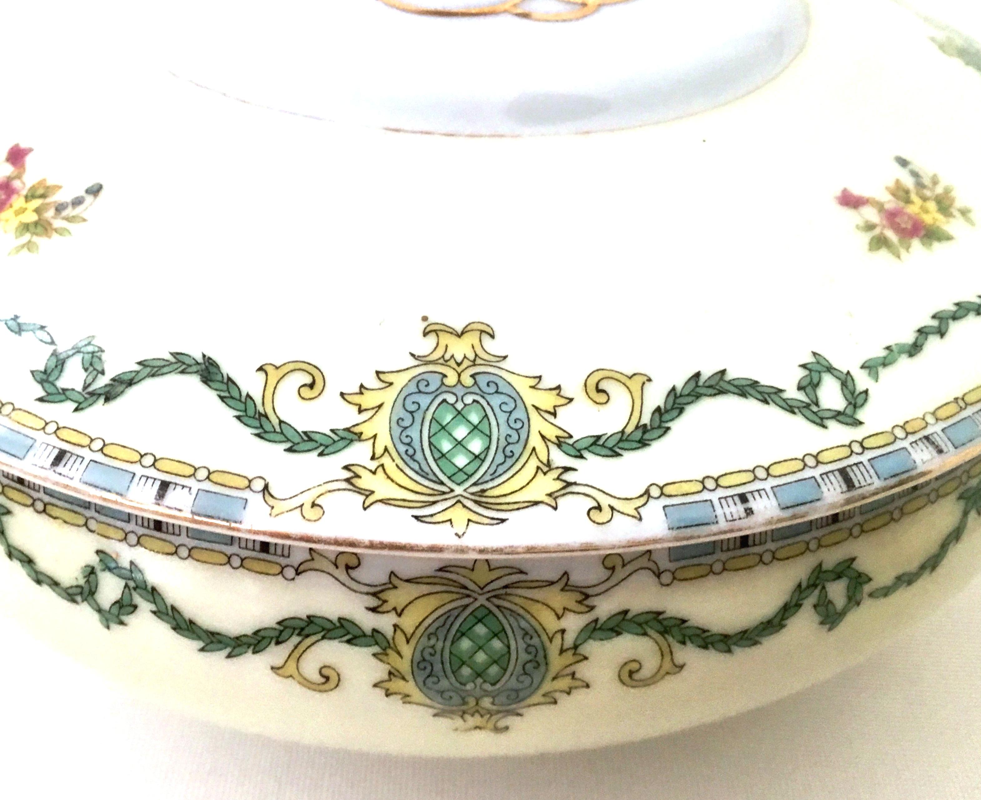 20th Century Antique Art Nouveau Porcelain & 22K Gold Lidded Tureen by, Gold China-Japan For Sale