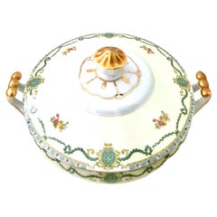 Antique Art Nouveau Porcelain & 22K Gold Lidded Tureen by, Gold China-Japan