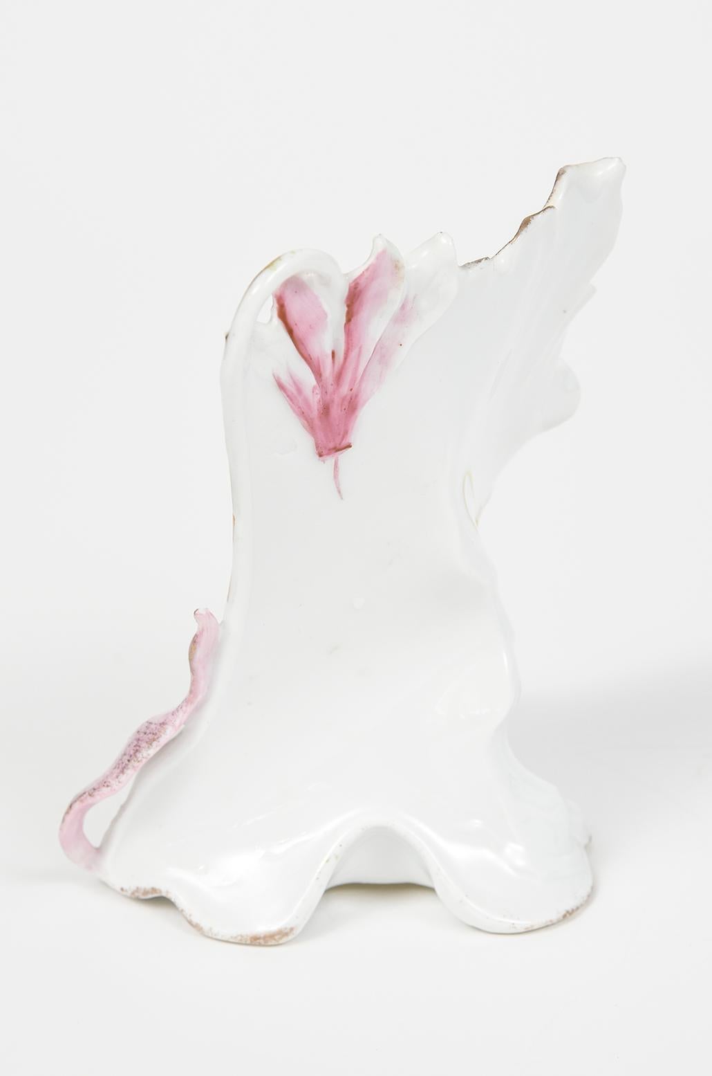 Antique Art Nouveau Porcelain Floral Menu Stand In Good Condition For Sale In Miami Beach, FL