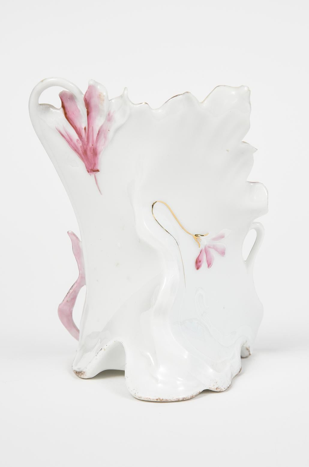 19th Century Antique Art Nouveau Porcelain Floral Menu Stand For Sale