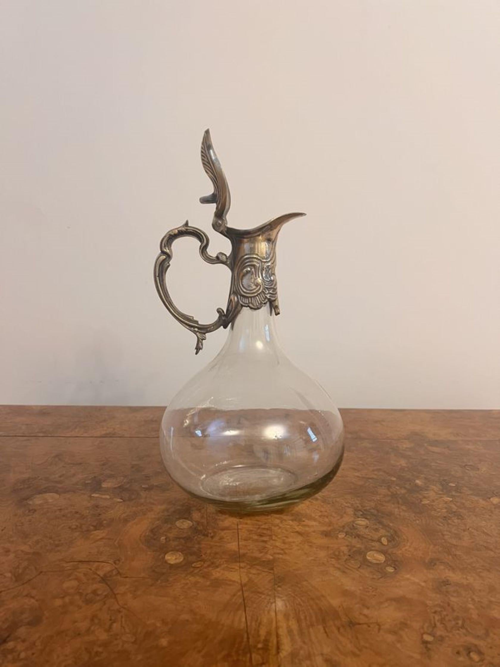 Antique art nouveau quality silver plated claret jug  For Sale 1