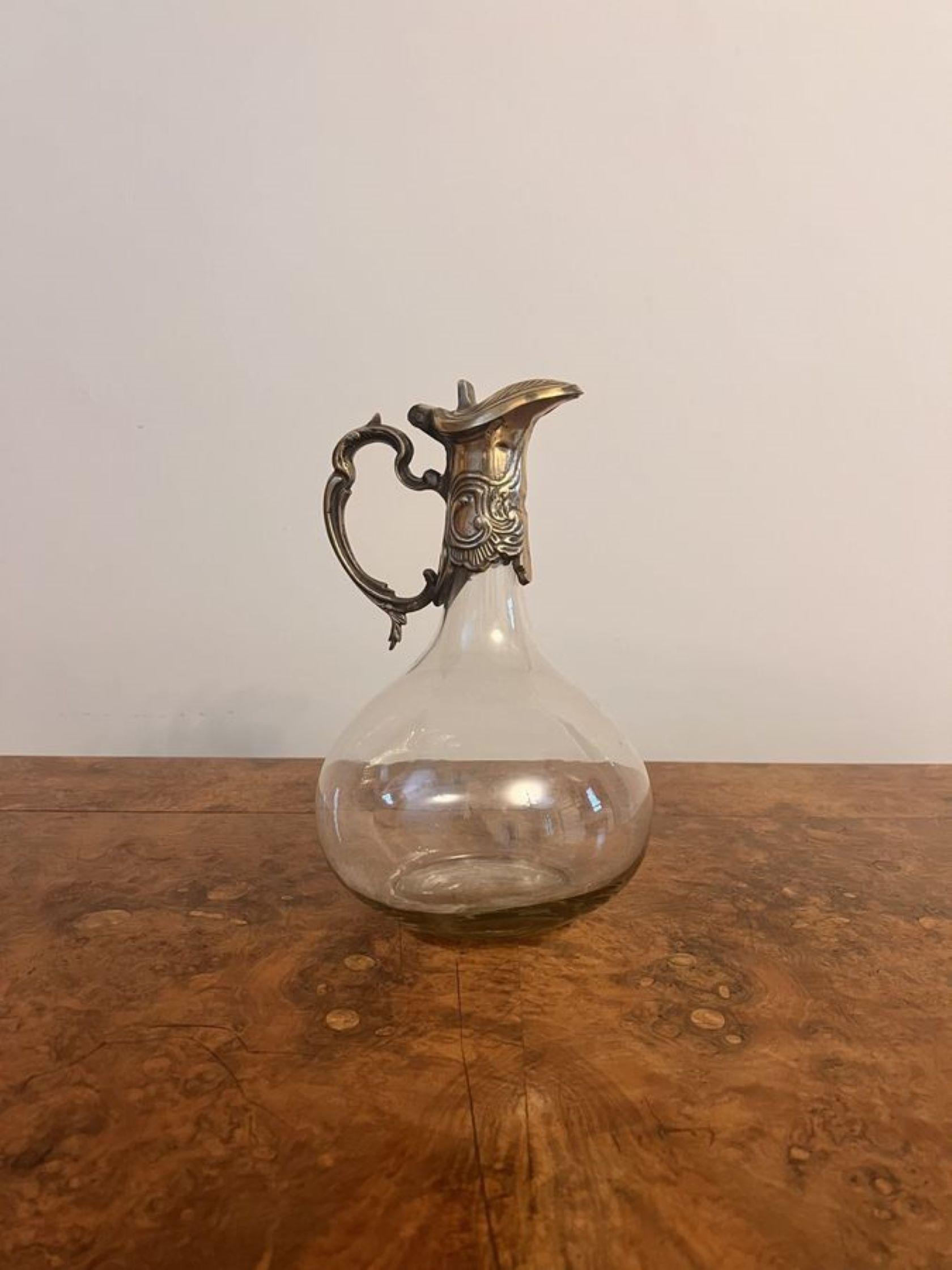 Antique art nouveau quality silver plated claret jug  For Sale 2