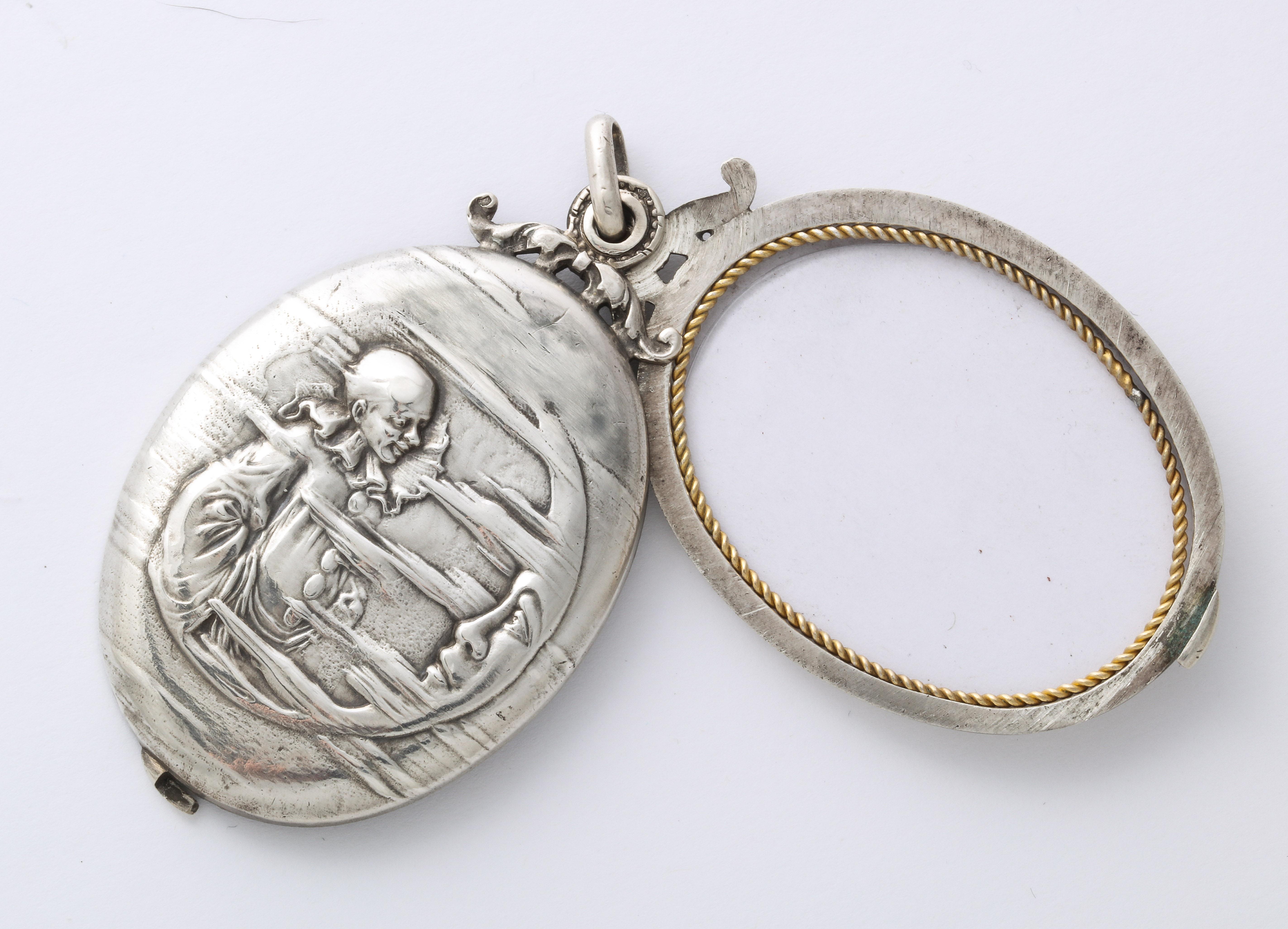 Women's or Men's DAntique Art Nouveau Rare French Silver Locket