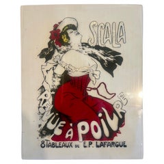 Antique Art Nouveau Reverse glass Painting after Toulousse Lautrec