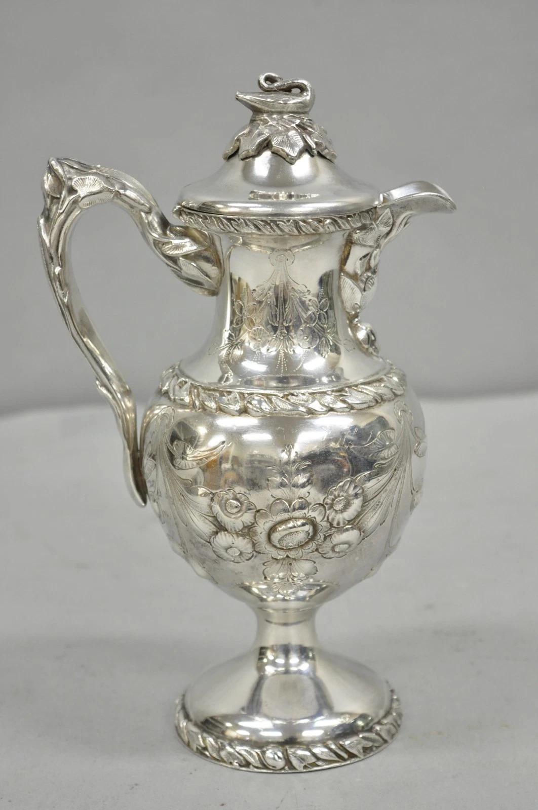 Antique Art Nouveau Rogers Smith Silver Plated Swan Coffee Creamer Small Tea Pot For Sale 7