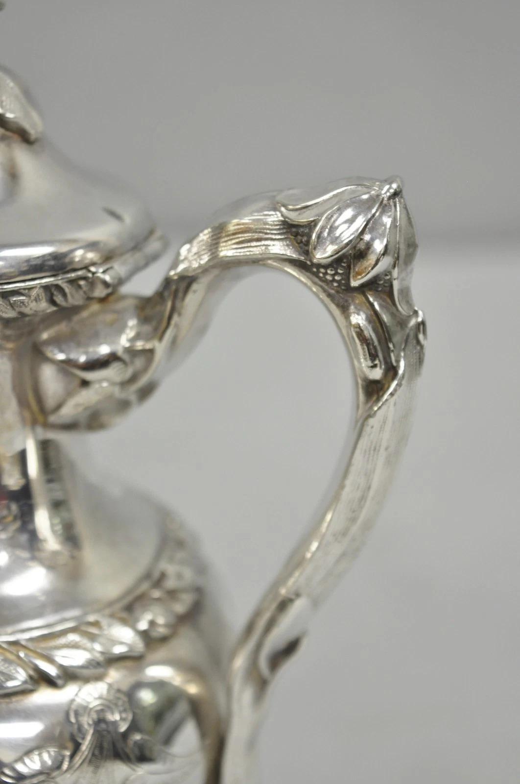 Antique Art Nouveau Rogers Smith Silver Plated Swan Coffee Creamer Small Tea Pot For Sale 1