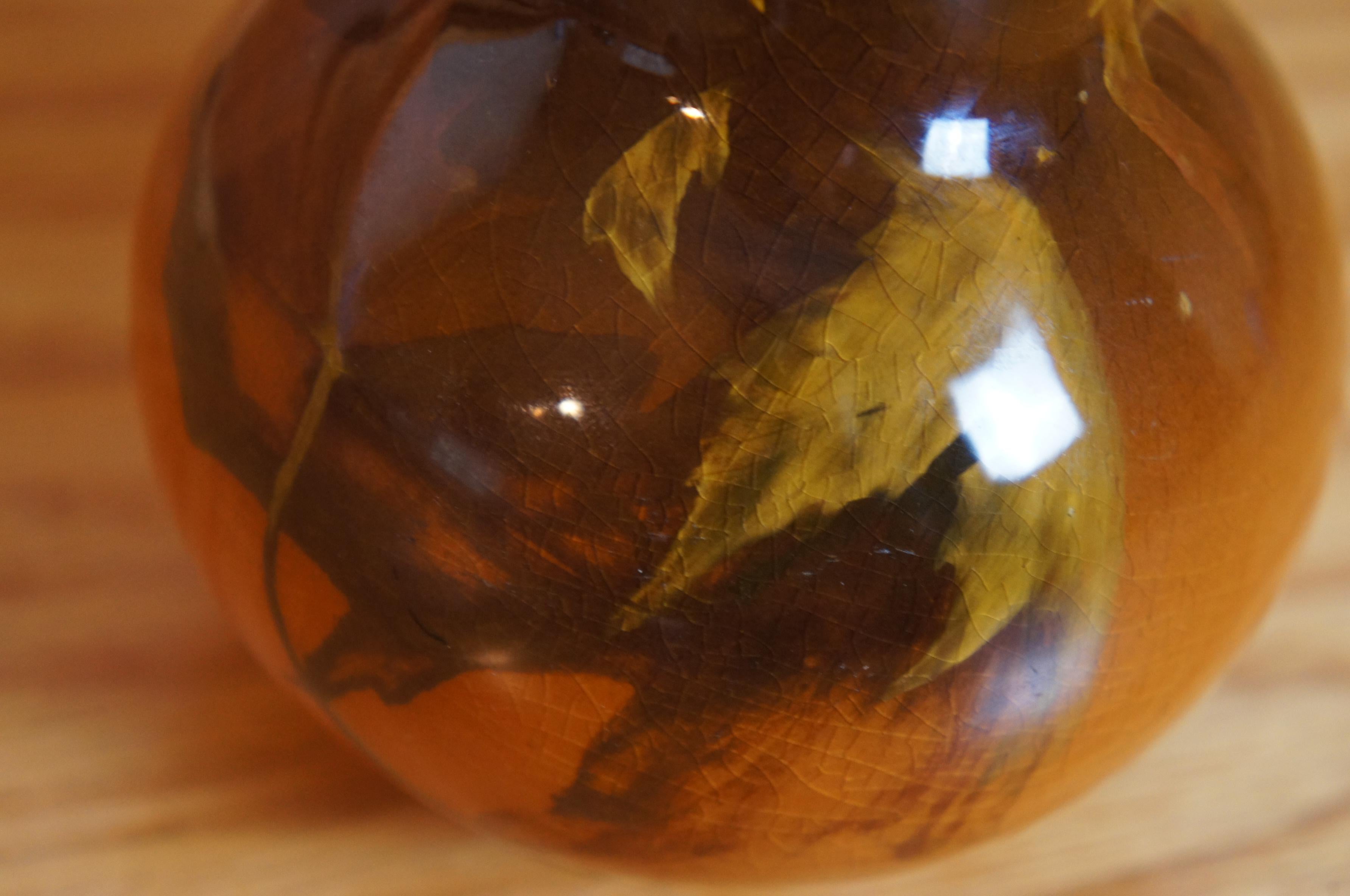 Antique Art Nouveau Rookwood 1901 Irene Bishop Oak Leaf Vase Urn 5.5