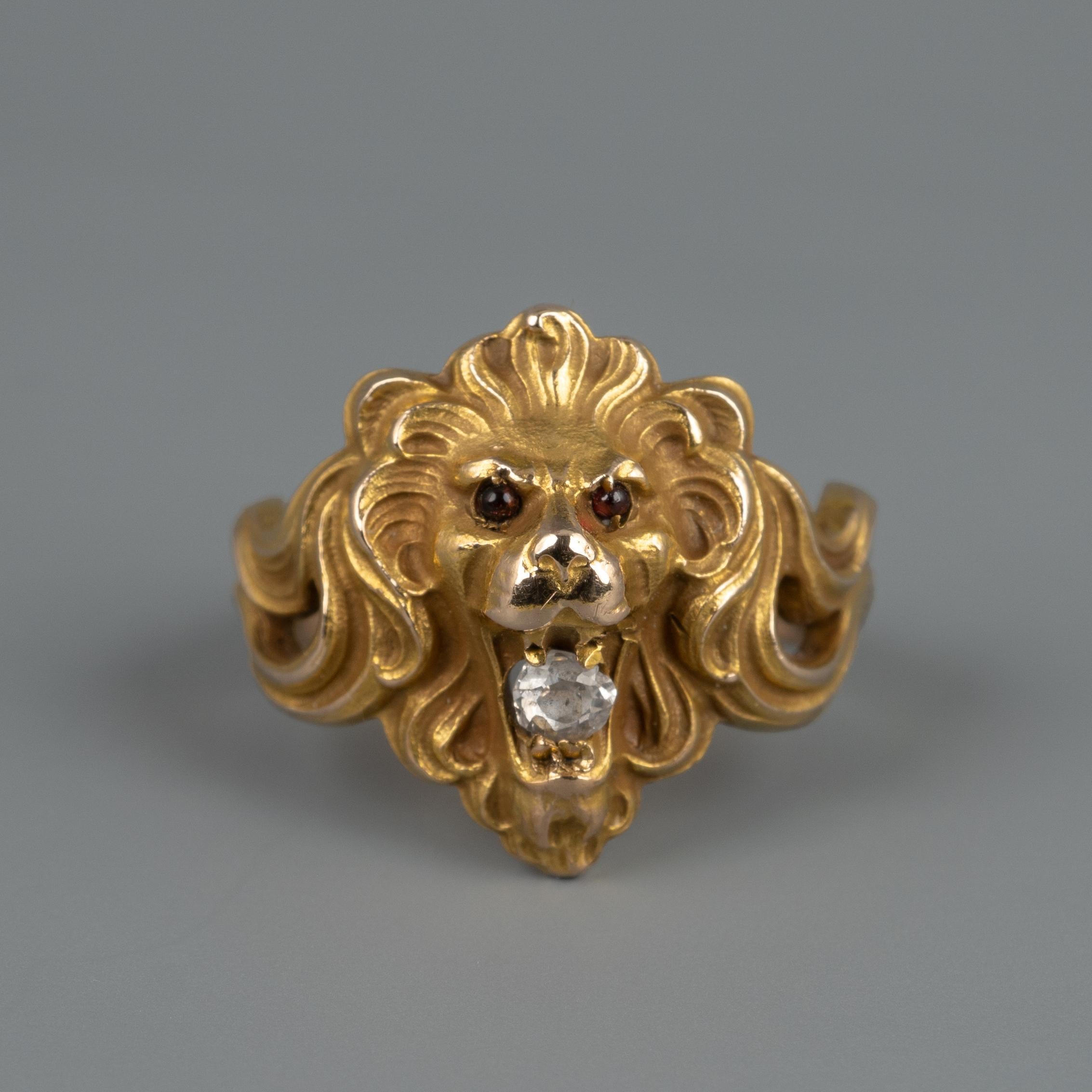 antique lion ring