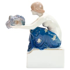 Antique Art Nouveau Rosenthal Porcelain Figurine of The Grape Bearer by Marcuse