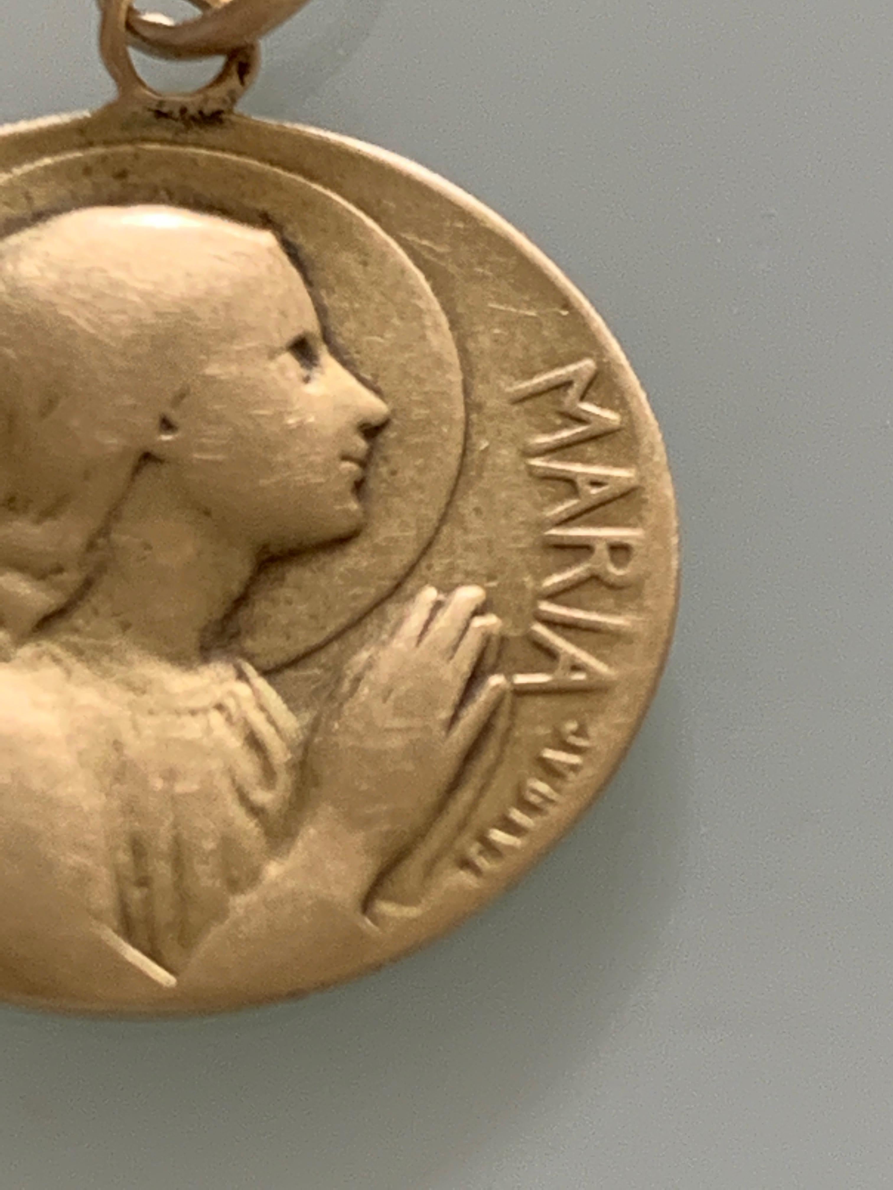 Antique Art Nouveau Sancta Maria Pendant In Good Condition For Sale In London, GB