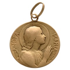 Antique Art Nouveau Sancta Maria Pendant