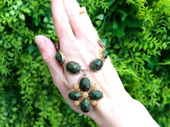 Antique Scarab Beetle and 22k Yellow Gold Necklace Circa 1840