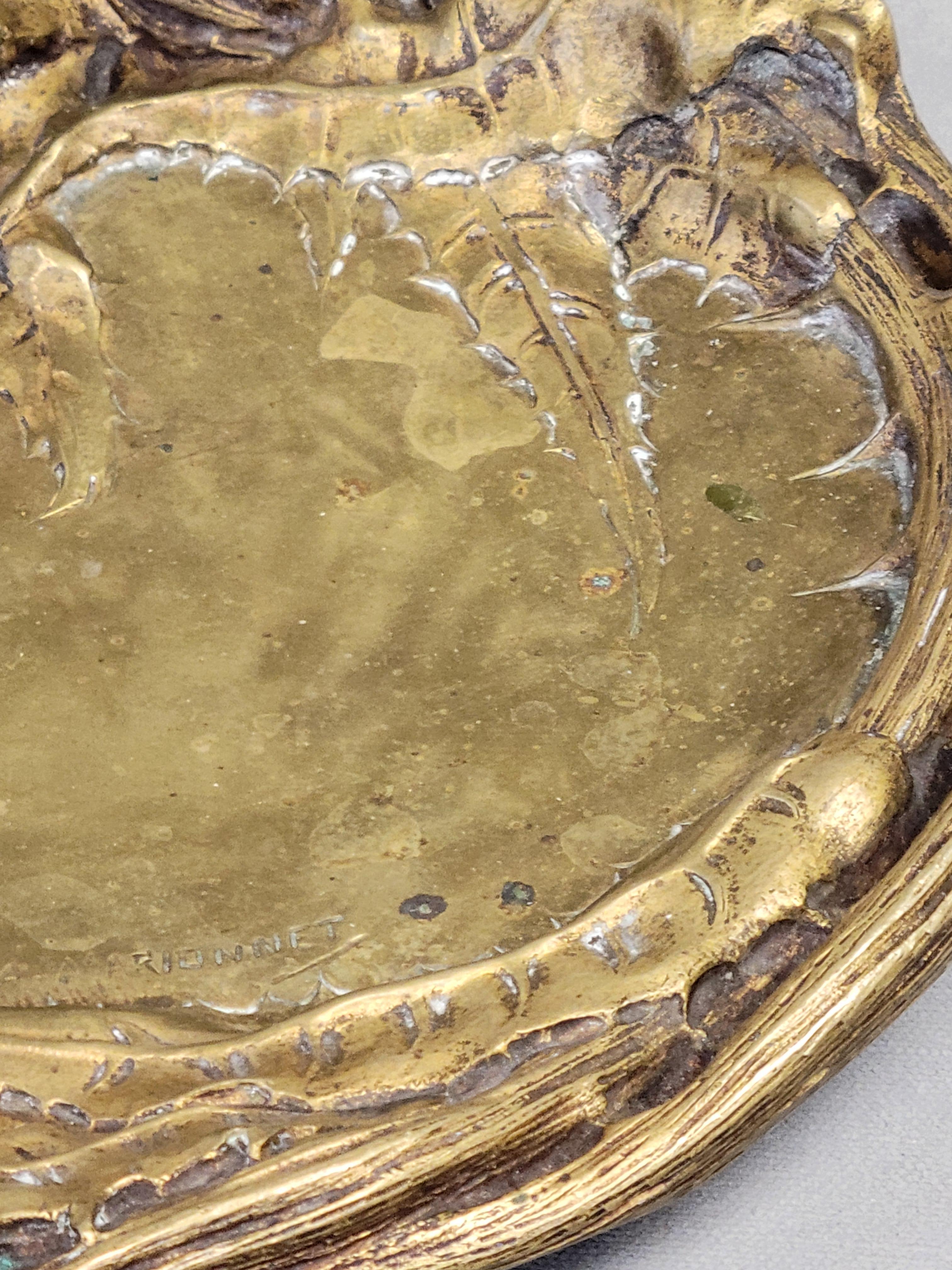 Antique Art Nouveau Signed Albert Marrionet Bronze 