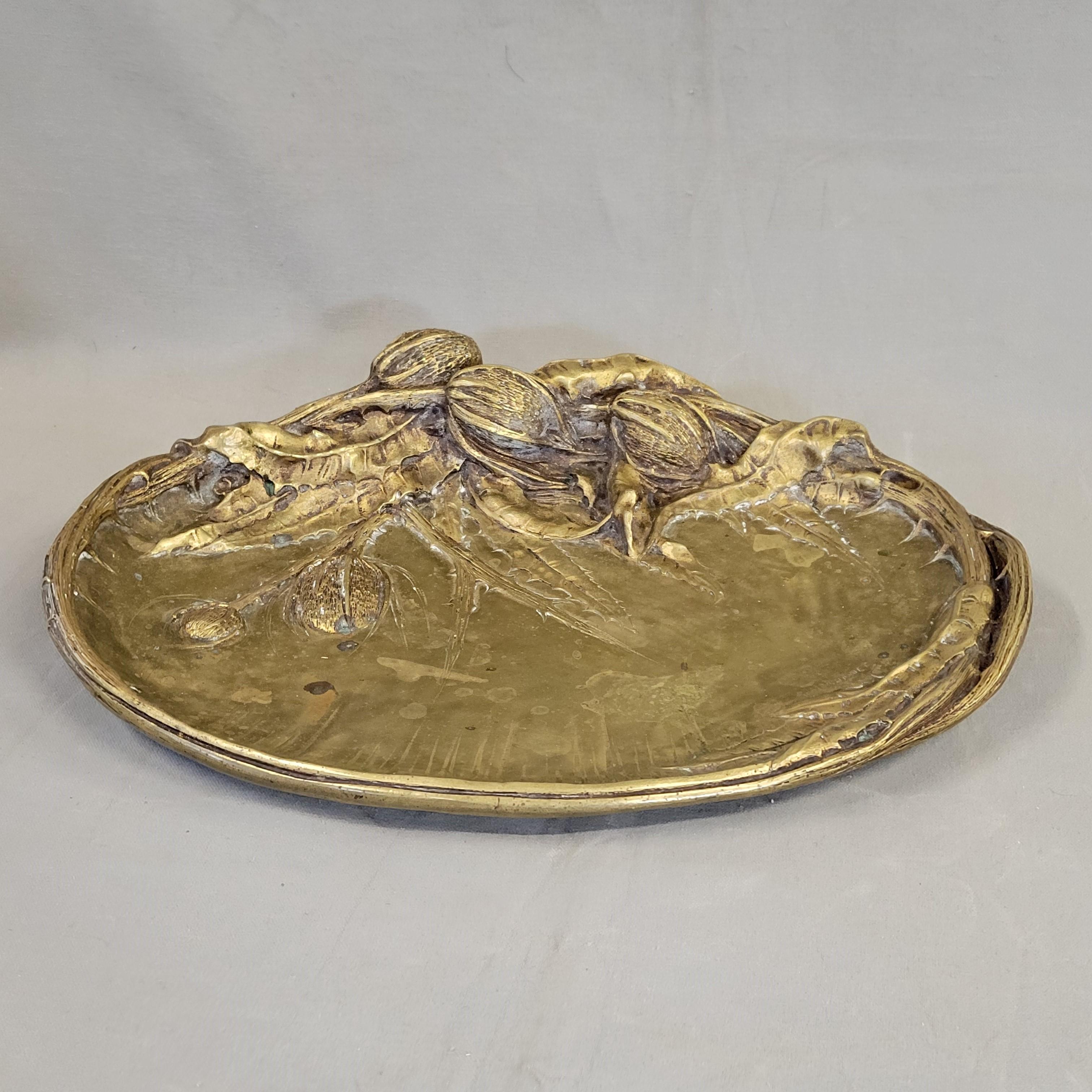 A large antique, circa 1910, Art Nouveau bronze 