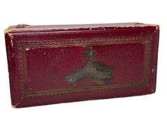 Antique Art Nouveau Silver Inkwell, Dip Pen and Seal Set, in Box, Italy